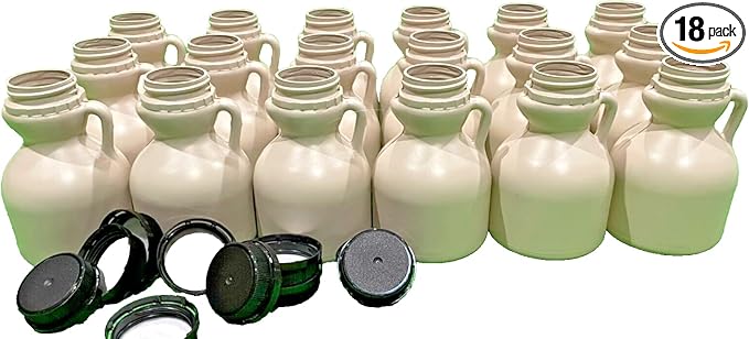 Liberty Supply Empty Maple Syrup Jugs - BLANK - Half Pint (8 FL OZ Each) - Case of 18 Containers MADE IN USA with Food Grade Materials.