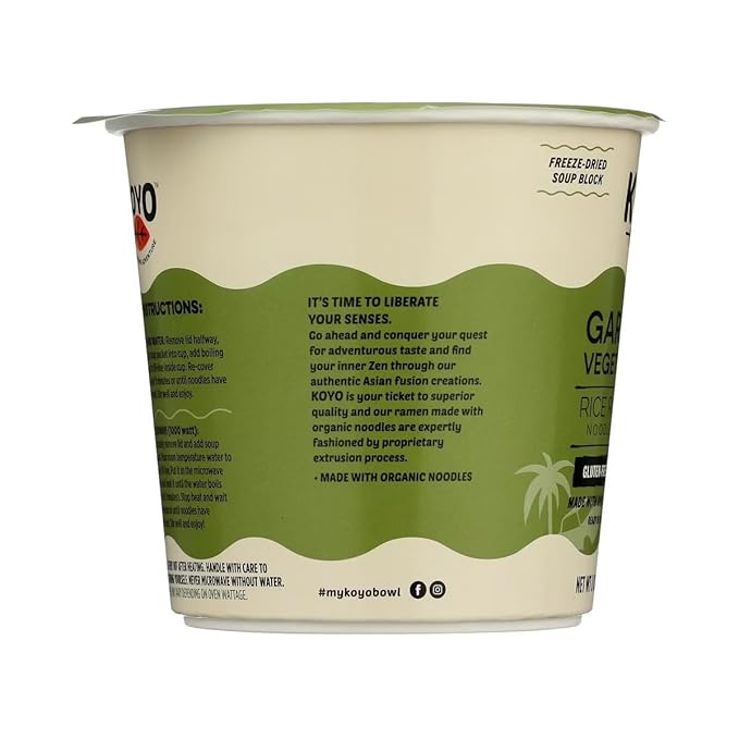 Garlic Vegetable Rice Ramen Noodle Soup Gluten-Free Vegan 2 oz 6 Count