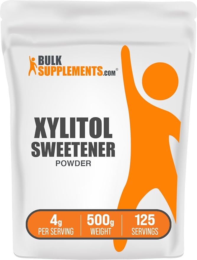 BulkSupplements.com Xylitol Powder - Natural Sugar Substitute &amp Sugar Alternative - Sweetener For Baking &amp Cooking Gluten Free - 4g per Servings 125 Servings (500 Grams - 1.1 lbs)