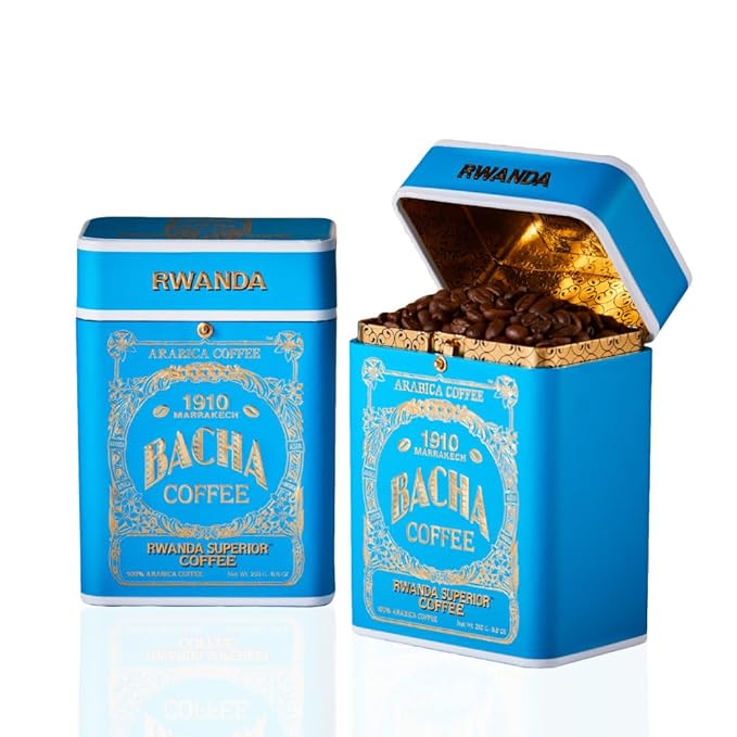 Bacha Coffee | Rwanda Superior Single Origin Whole Beans Medium Dark Roast 100% Arabica Specialty Coffee 250g Signature Nomad Collection Gift Box