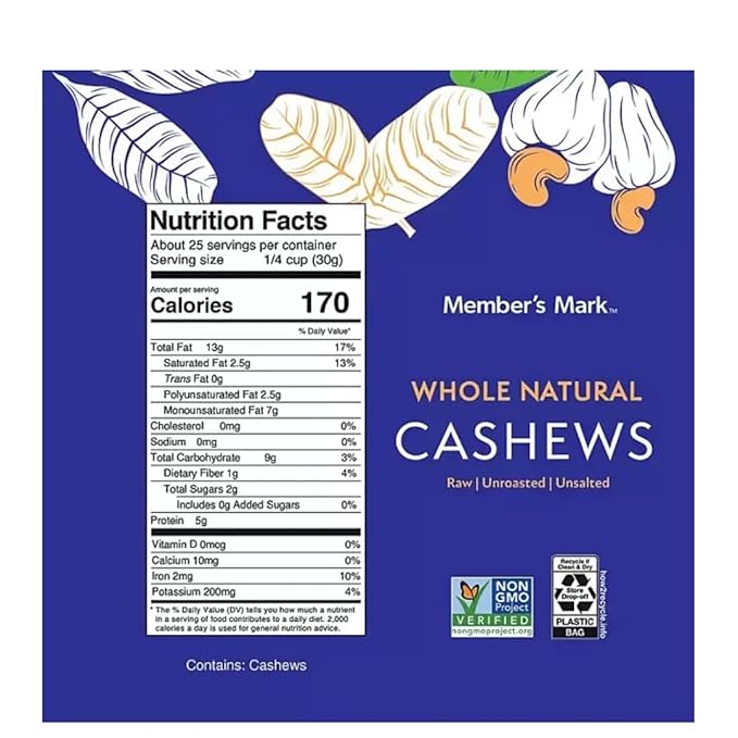 Whole Natural Cashews 26 Ounces (26 Ounce (2 pack))