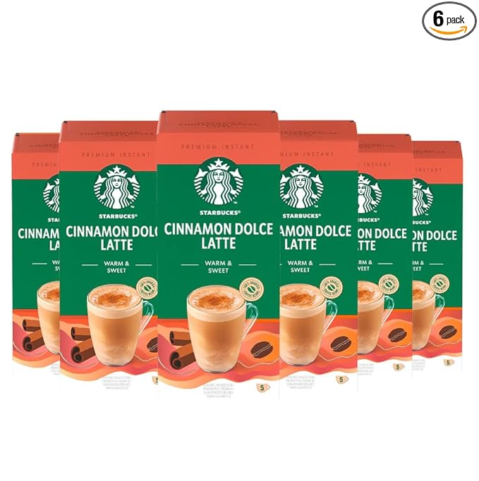 Starbucks Cinnamon Dolce Latte x5 Premium Instant Coffee Pack of 6 (Total 30 Sachets) Warm &amp Sweet Flavor