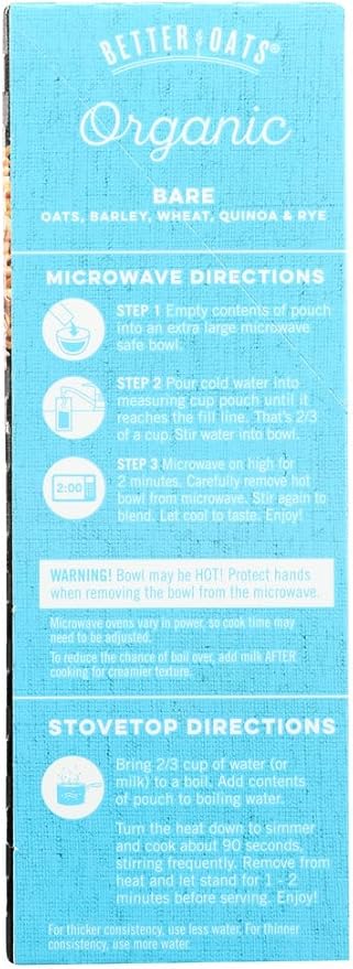 Better Oats - Better Oats Bare 8 Pouches (6x11.8 OZ)
