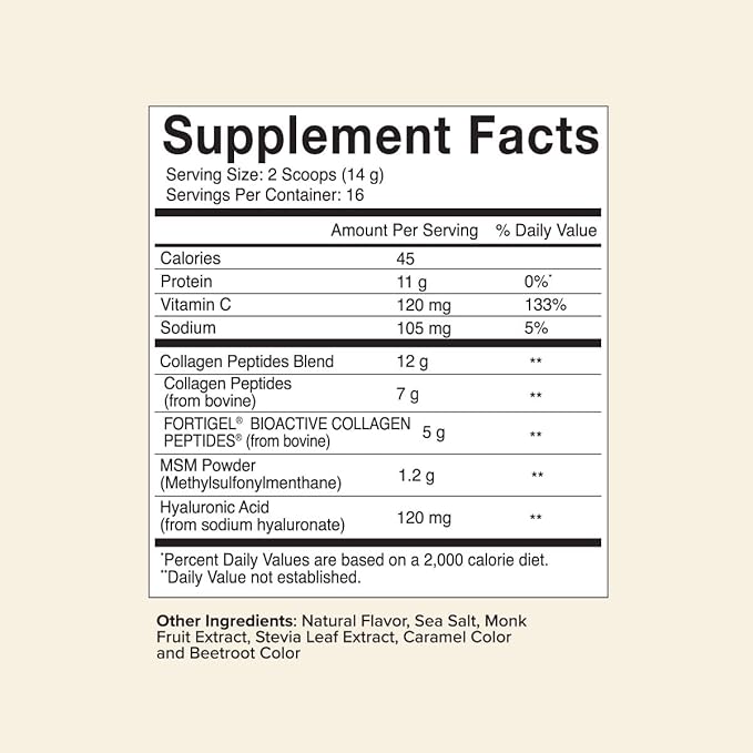 Great Lakes Wellness Movement Boost Advanced Collagen Peptides Powder with MSM Hyaluronic Acid Vitamin C - Joint Mobility &amp Comfort - Caramel Flavored - Non-GMO Keto Kosher - 8 oz