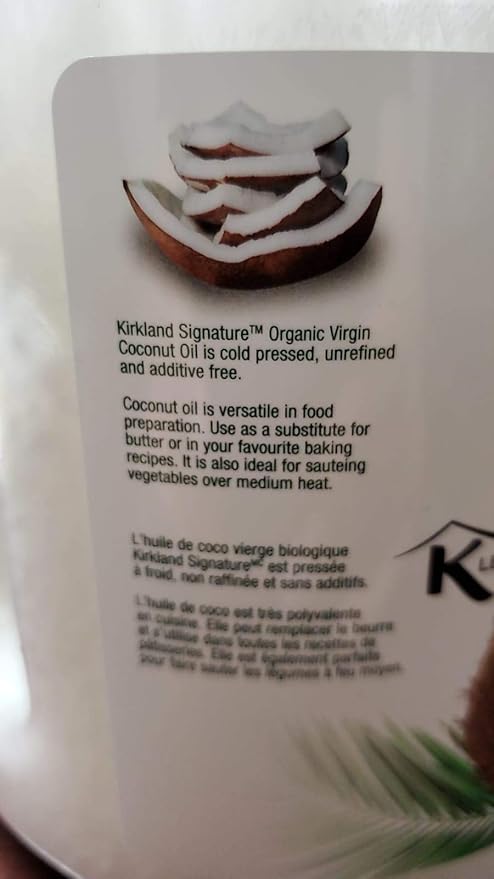 Kirkland Signature Organic Virgin Coconut Oil Cold Pressed Unrefined 84 Fl Oz
