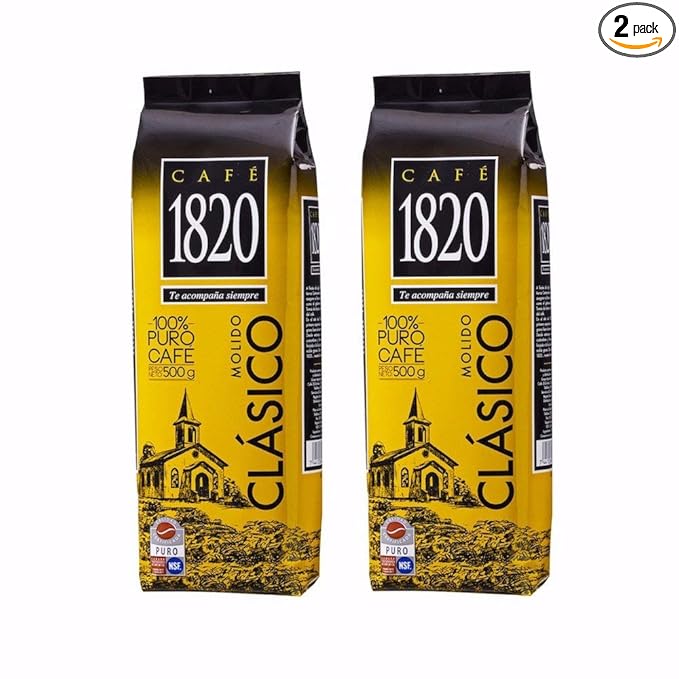 Cafe 1820 Ground ● Costa Rican Gourmet Coffee ● 17.5oz (Pack of 2)