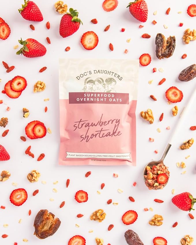 Doc's Daughters Superfood Overnight Oats - Strawberry Shortcake (6 Pack)