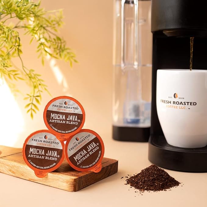 Fresh Roasted Coffee Mocha Java Medium Roast 72 Pods for K Cup Brewers
