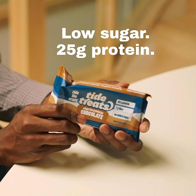 Crispy Rice Protein Bar | 25 g Protein Low Sugar Clean Ingredients 7 g Fiber Gluten Free | High Protein Snack for On-the-Go Post-Workout or Dessert Cravings | 8 Count (S'mores)