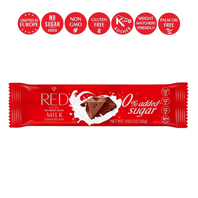 RED Delight®™ Milk Chocolate 12 Count Box of Grab N Go Travel Size Bars (0.92 Ounces Each) with a 14 Plush Teddy Bear (7 Boxes - Total of 84 Bars + 14 Plush Teddy Bear)