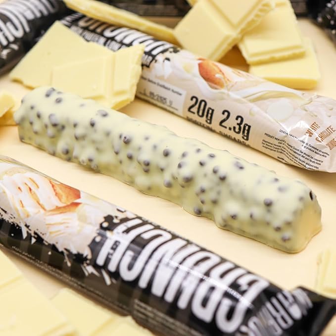 Warrior Crunch High Protein Bars | 20g Protein Low Carb Low Sugar Keto Friendly | Delicious Chewy Crispy On The Go Snack | Box of 12 Bars (White Chocolate Blondie)