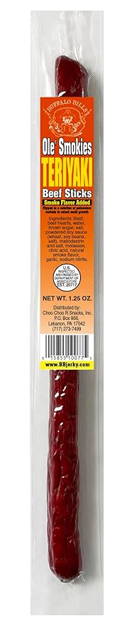 Buffalo Bills Teriyaki Ole Smokies - 15 Wrapped Beef Sticks Per Tub