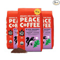 Peace Coffee Black Squirrel Espresso Blend Ground Medium Roast Coffee 12 oz Pack of 3 Organic Fair Trade Smooth Classic Flavor Shade Grown Fresh Roasted