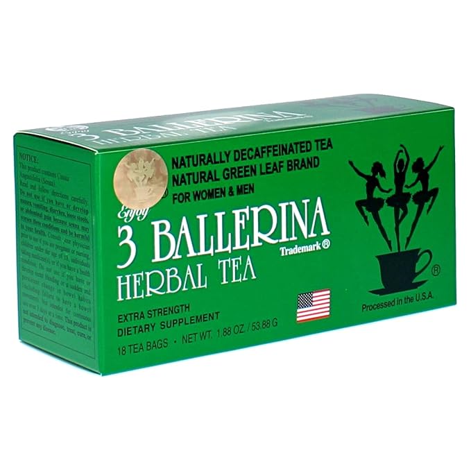 3 Ballerina Herbal Tea Extra Strength - 6 Pack (108 Tea Bags)