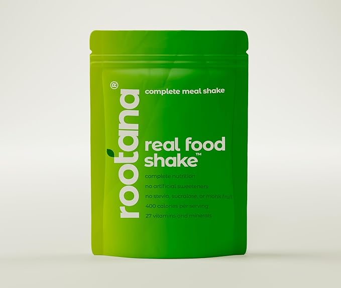 Rootana Complete Meal Replacement Shake - Dark Chocolate Flavor - Vegan Meal Shake and Protein Powder with Real Food Ingredients - Real Food Taste - No Stevia No Sucralose No Artificial Sweeteners -