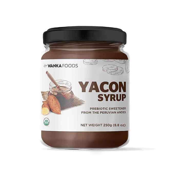 Organic Yacon Syrup 8.8oz - 250g – Plant-Based Natural Sweetener from Peru Low Glycemic Sweetener Alternative Smooth Caramel Flavor USDA Organic