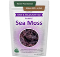 Purple Sea Moss Wildcrafted Raw Seamoss from St. Lucia Sun-Dried True Mineral-Rich Superfood Makes 160+ oz of Sea Moss Gel 100% Natural Vegan Non-GMO 8 oz bulk package