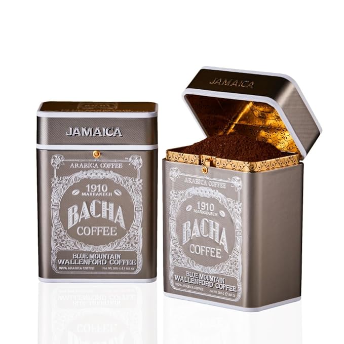 Bacha Coffee | Blue Mountain Wallenford Single Origin Ground Beans Medium Roast 100% Arabica Specialty Coffee 250g Signature Nomad Collection Gift Box