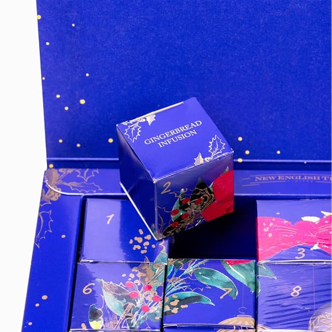 New English Teas Christmas Tea Advent Calendar 50 Pyramid Teabags 5 Festive Black Tea Fruit &amp Herbal Blends
