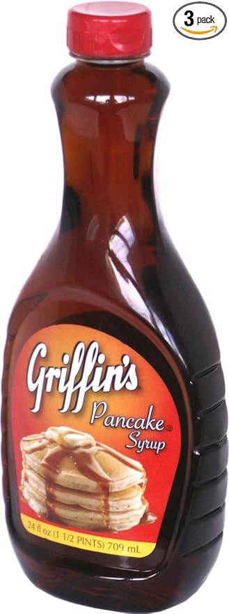 Griffin's Syrup 24oz Bottle (Pack of 3) Choose Flavor Below (Pancake)
