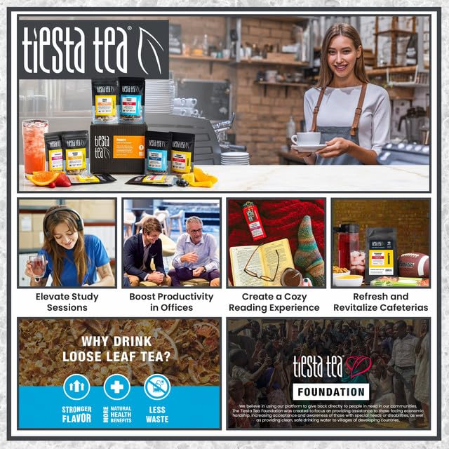 Tiesta Tea - Black Sampler Dry Flight Set Loose Leaf High Caffeine Makes Hot &amp Iced Assorted Tea Sets with Herbal Chai Fruit Black Teas &amp More 7 Resealable Sample Pouches