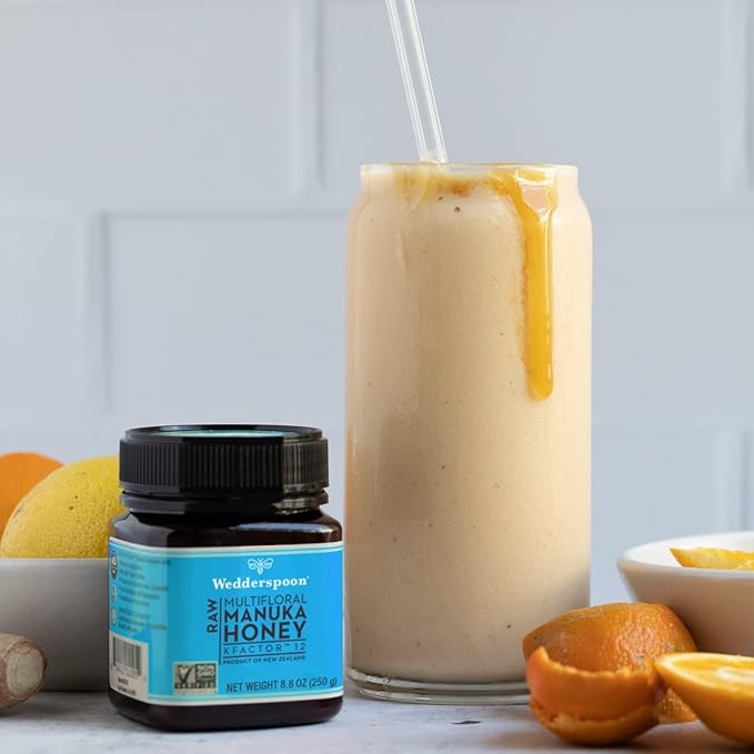 Wedderspoon Raw Premium Manuka Honey KFactor 12 8.8 Oz Unpasteurized Genuine New Zealand Honey Non-GMO Superfood Traceable from Our Hives to Your Home