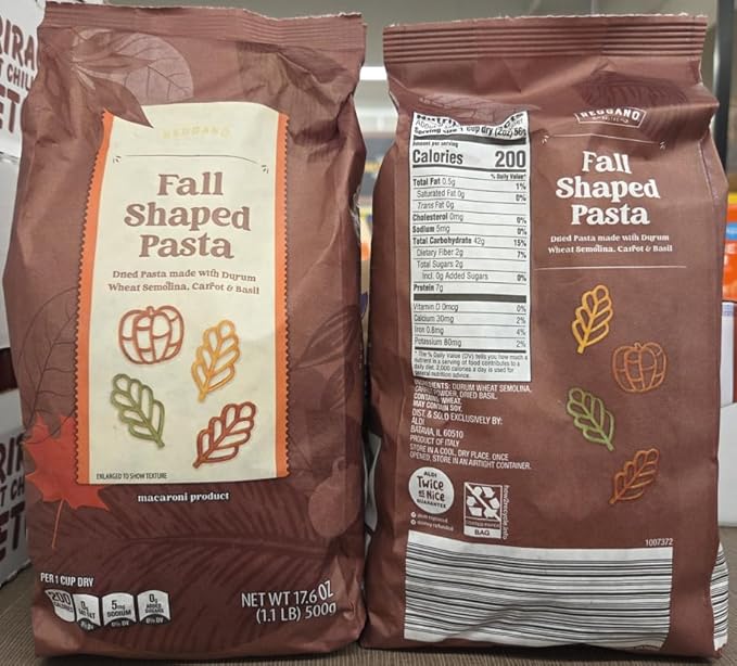 Regganno Fall Shaped Pasta Macaroni Product 17.6oz 500g (Two Bags)