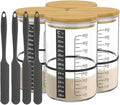 Pro Sourdough Bread Starter Kit - 34 oz sourdough jar with 5 unique features for the perfect sour dough bread &amp sourdough starter kit - baking supplies (34oz-4pack)