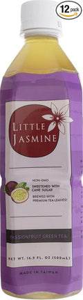 Little Jasmine Passion Fruit Green Tea Sweetened with Cane Sugar Real Fruit Juice No Artificial Flavors 16.9 Fl Oz (Pack of 12)