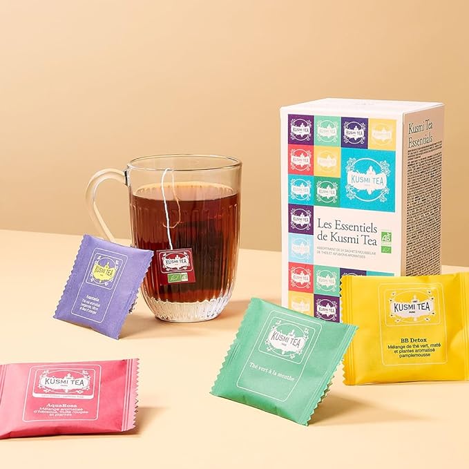 Kusmi Tea - Sampler Assortment Variety Box - Gift Idea for Men and Women - Organic Tea - Green Tea Black Tea Herbal Tea Detox - A Selection of 8 Iconic Blends - 24 Tea Bags