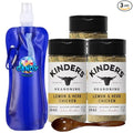 Kinder’s Premium Blend Seasoning – Three (3) 6.3 oz Bottles – All-Purpose Rub for Grilling Cooking &amp Roasting – No MSG Gluten-Free Non-GMO – Includes Collapsible Bottle &amp Wooden Spoon (Tota