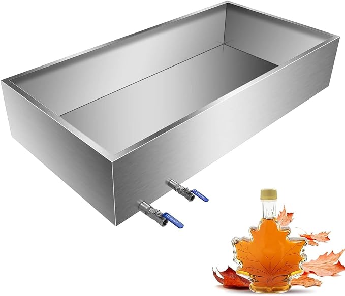 Maple Syrup Evaporator Pan Stainless Steel Maple Syrup Boiling Pan Cooking Maple Syrup For Maple Syrup Making48Dx24Wx9.5H
