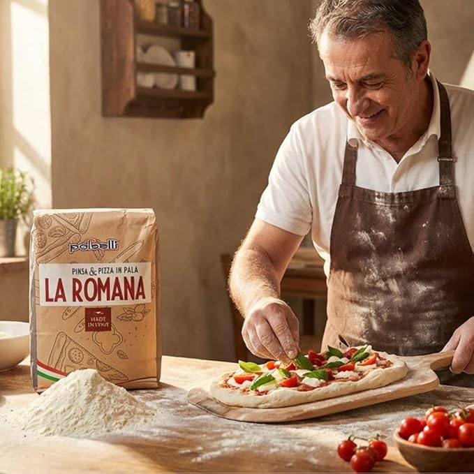 Polselli La Romana Pinsa &amp Pizza in Pala Flour 11 lb – Type 0 High-Protein Wheat &amp Rice Flour Blend – Ideal for Roman-Style Pizza and Flatbread Light &amp Airy Crust Crunchy Texture Perfec