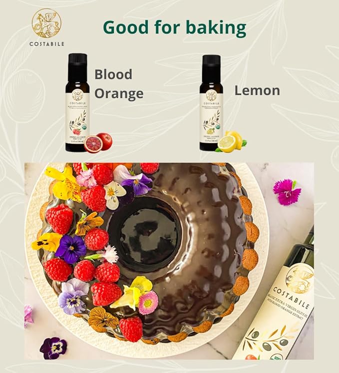 Flavored Olive Oil Gift Set - Organic Extra Virgin Olive Oil Sampler. Perfect Flavored Variety Pack for Italian Gifts Lovers and Foodies. Box 5 x 3.45 Fl.Oz.