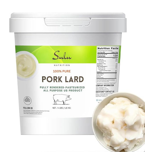 4 LBS Fully Rendered Pork Lard-Ready to Eat-All Purpose-Keto-Paleo Friendly