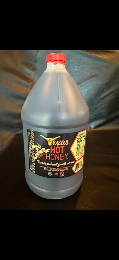 Texas Hot Honey Extra Sting Gourmet Extra Hot Chili Infused Wildflower Honey -1 Gallon Jug