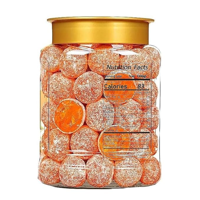 2 flavors Rock sugar dried kumquatnatural dried kumquat candied fruit 500g/cannutritious preserved fruit snacksSweet OrangeInstant dessertsDim sum (2 flavors Mix and match2 can)