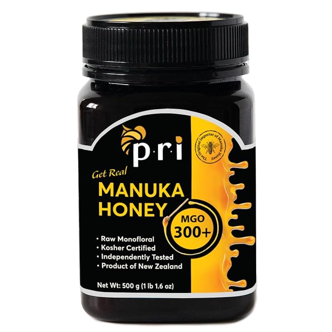 P.R.I Manuka Honey MGO 300+ Elevated‑Potency Monofloral New Zealand Honey Cool‑Processed &amp 100% Traceable (500g/1.1lb)