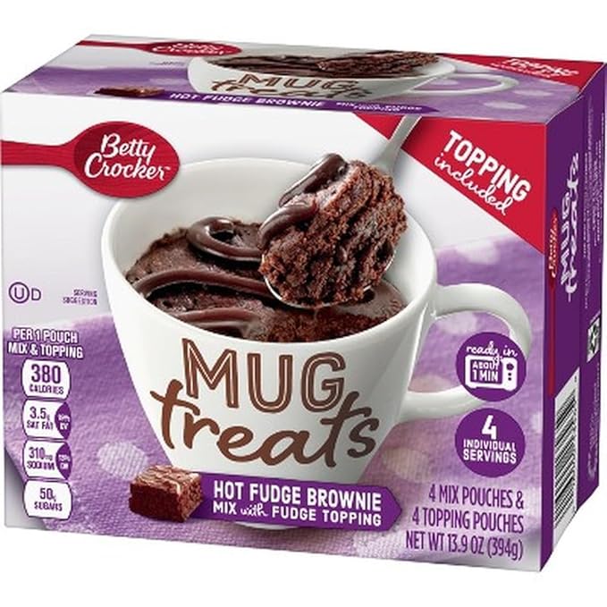 Betty Crocker Hot Fudge Brownie Mug Treat Cake Mix (Pack of 2)