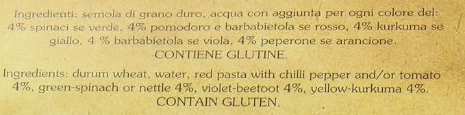 Italian Pasta Fantasia Colored Leftovers (Monnezza Verdure) Pasta 17.6 Ounces Pack of 2