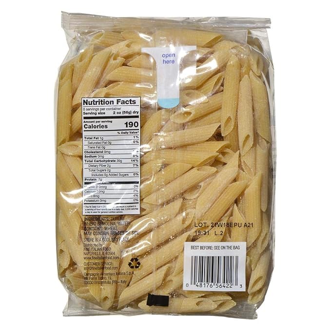 Mantova Italian Bronze Die Penne Rigate Pasta - 100% Durum Wheat Semolina Bronze Die Penne Rigate - Product Of Italy 16 Oz (Pack of 6)