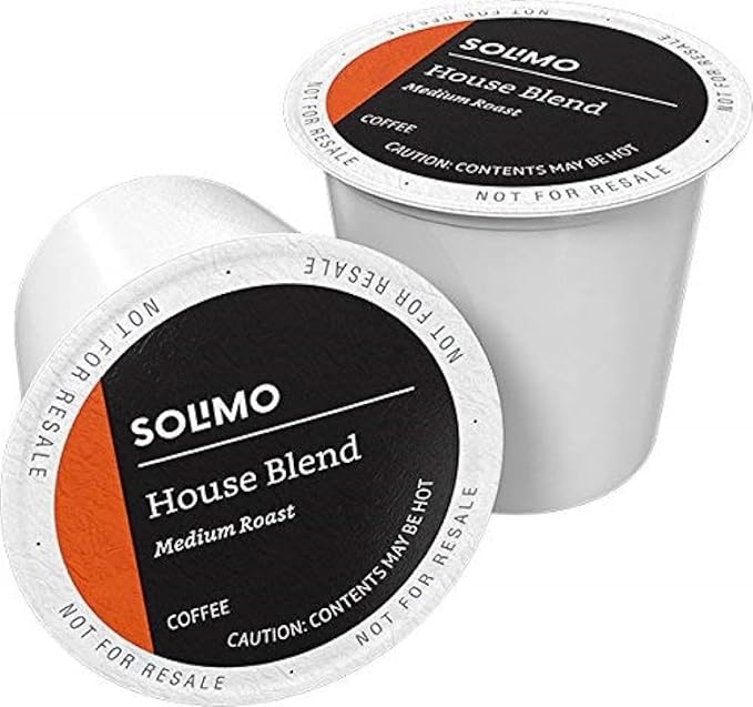 Amazon Brand - Solimo Medium Dark Roast Coffee Pods House Blend Compatible with Keurig 2.0 K-Cup Brewers 100 Count