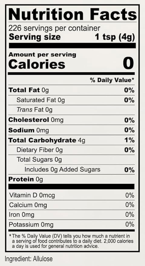 Anthony's Allulose Sweetener 2 lb Batch Tested Gluten Free Keto Friendly Sugar Alternative Zero Net Carb Low Calorie
