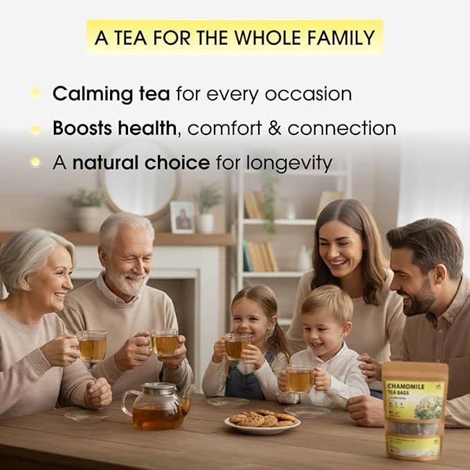 TeaDeam Tea Chamomile Tea Bags | Caffeine-Free &amp Sleep Time Tea | Chamomile Flowers Aroma - For Relieving Stress | Brew Hot Or Iced | 300 Tea Bags