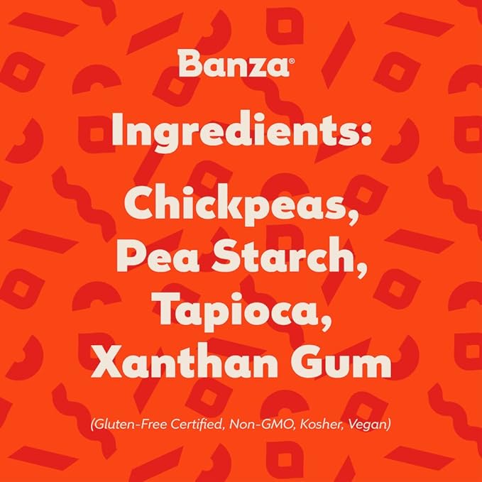 Banza Banza Chickpea Pasta Variety Pack (1 Penne/1 Rotini/1 Shells) - Gluten Free Healthy Pasta High Protein Lower Carb and Non-GMO 8 Ounce (Pack of 3)
