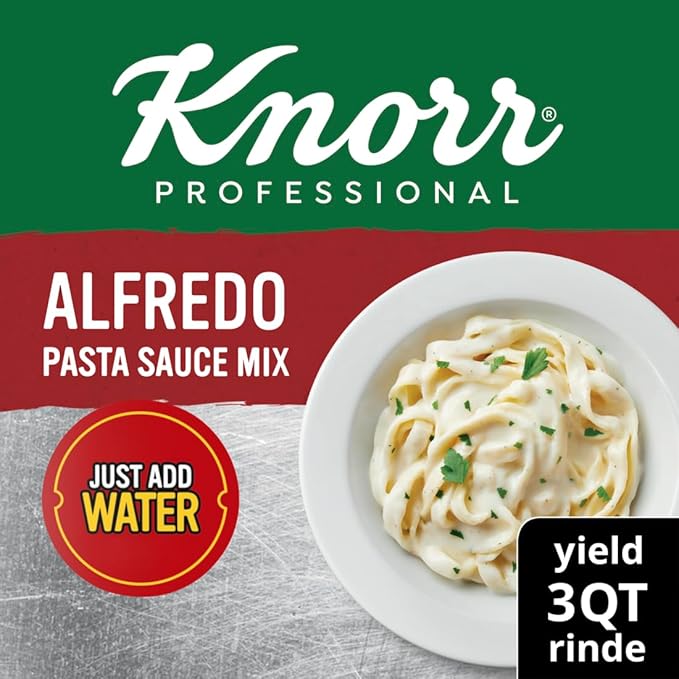 Knorr Professional Alfredo Sauce Just Add Water Convenience Mix 1.33lb (Pack of 4) Classic Alfredo Pasta Sauce Made With Real Parmesan Cheese and Cracked Black Pepper No Artificial Colors Flavors