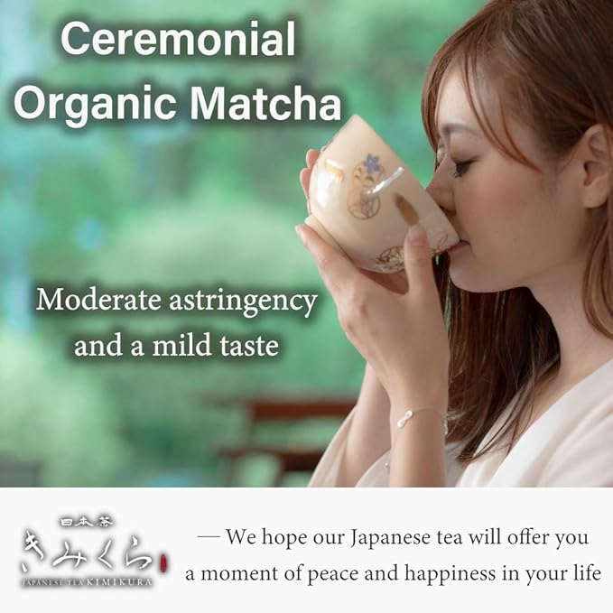 ORGANIC CEREMONIAL Matcha Green Tea Powder from Kagoshima JAPAN | Japanese Tea KIMIKURA | Matcha KIMIKURA (100g/3.5oz 1pack)