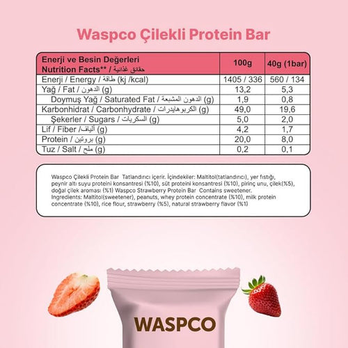 (12 Count) Protein Bars STRAWBERRY Gluten Free with 8g Protein and 0.7g Sugar 40G