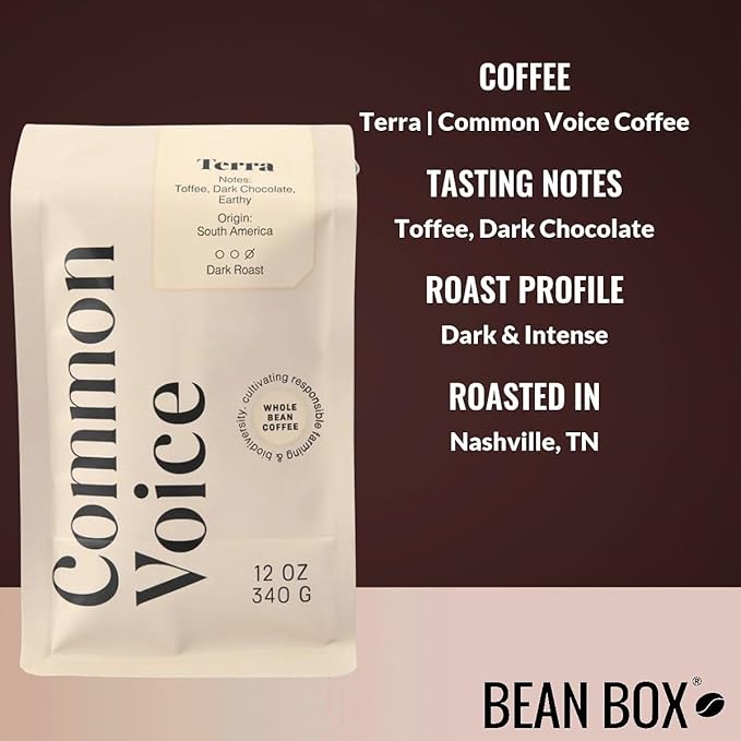 Terra Common Voice Coffee - Roasted by 8th &amp Roast Coffee Co. - Whole Bean Coffee - 2 Pound Bag