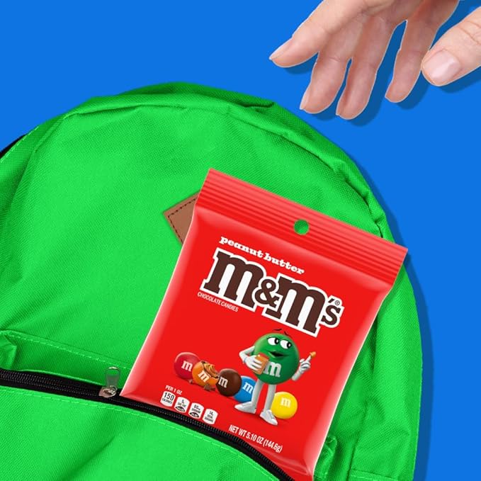 M&ampM'S Peanut Butter Chocolate Candy 5.1-Ounce Bag (Pack of 12)